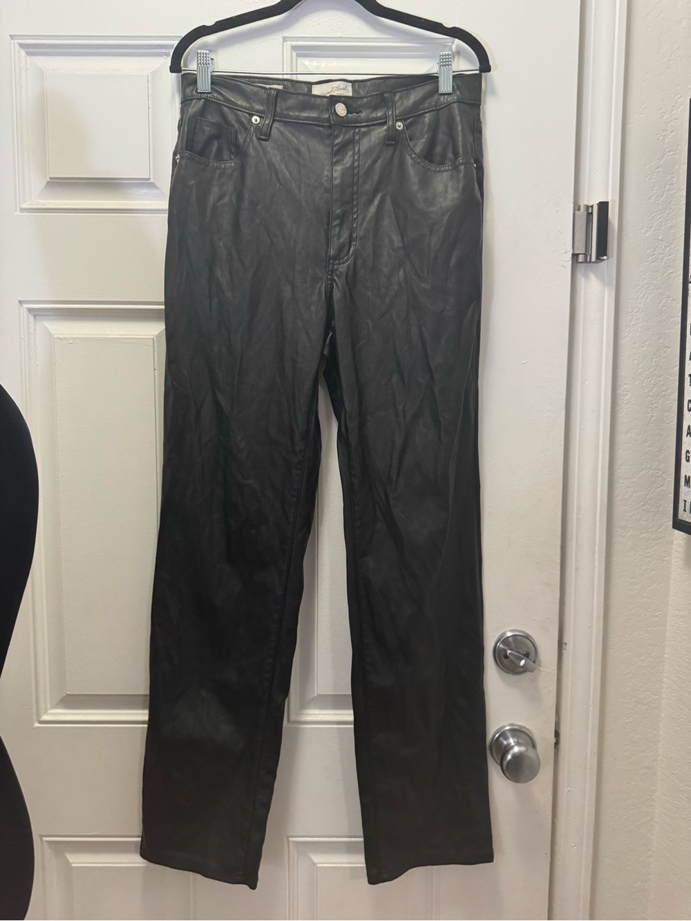 Universal Thread Black Faux Leather Bootcut Pants 0400
